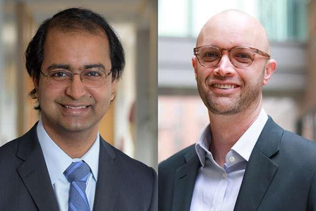 UCLA Health cancer researchers (from left) Dr. Corey Arnold and Karthik Sarma